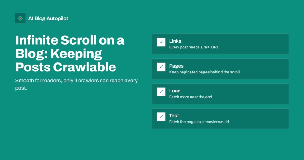 Infinite Scroll on a Blog: Keeping Posts Crawlable