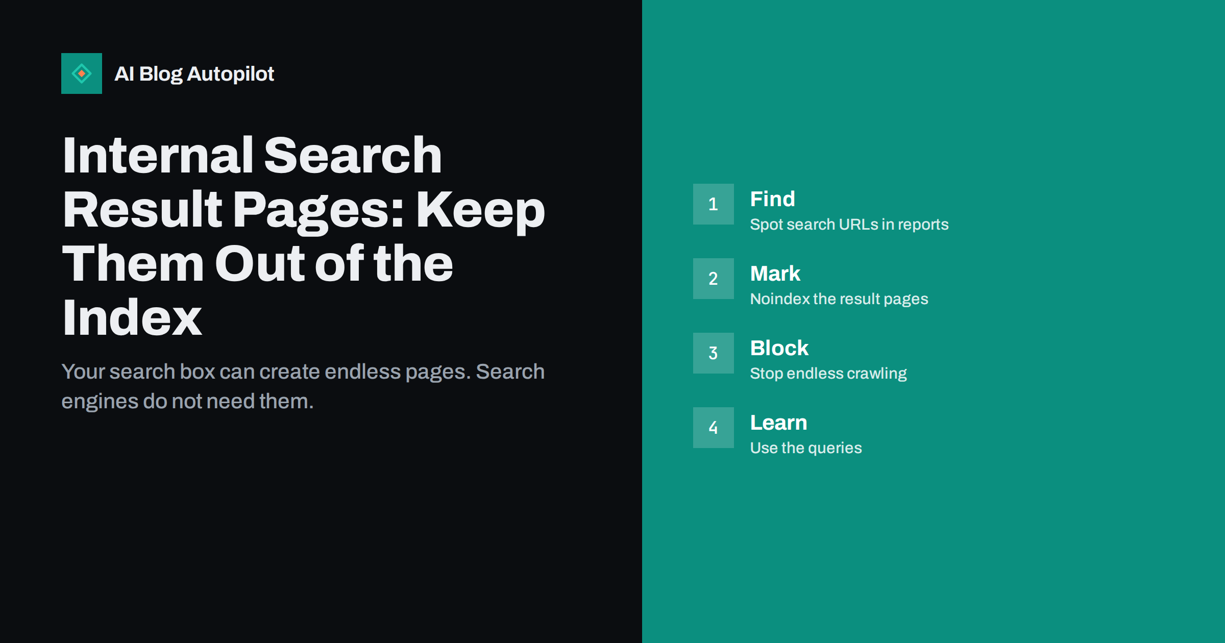 Internal Search Result Pages: Keep Them Out of the Index