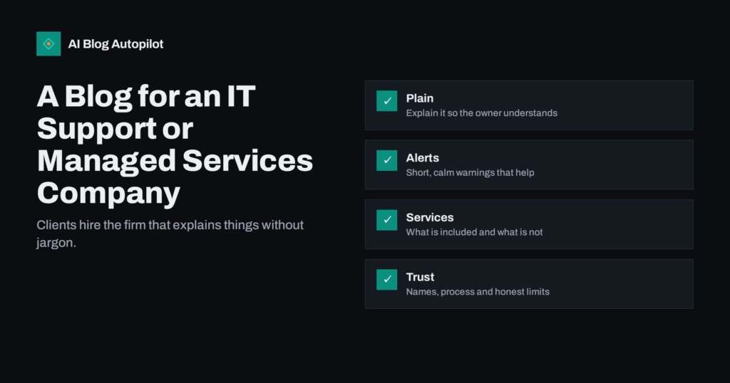A Blog for an IT Support or Managed Services Company