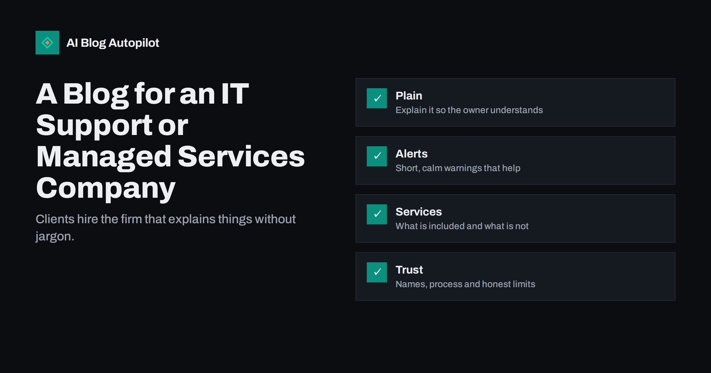A Blog for an IT Support or Managed Services Company