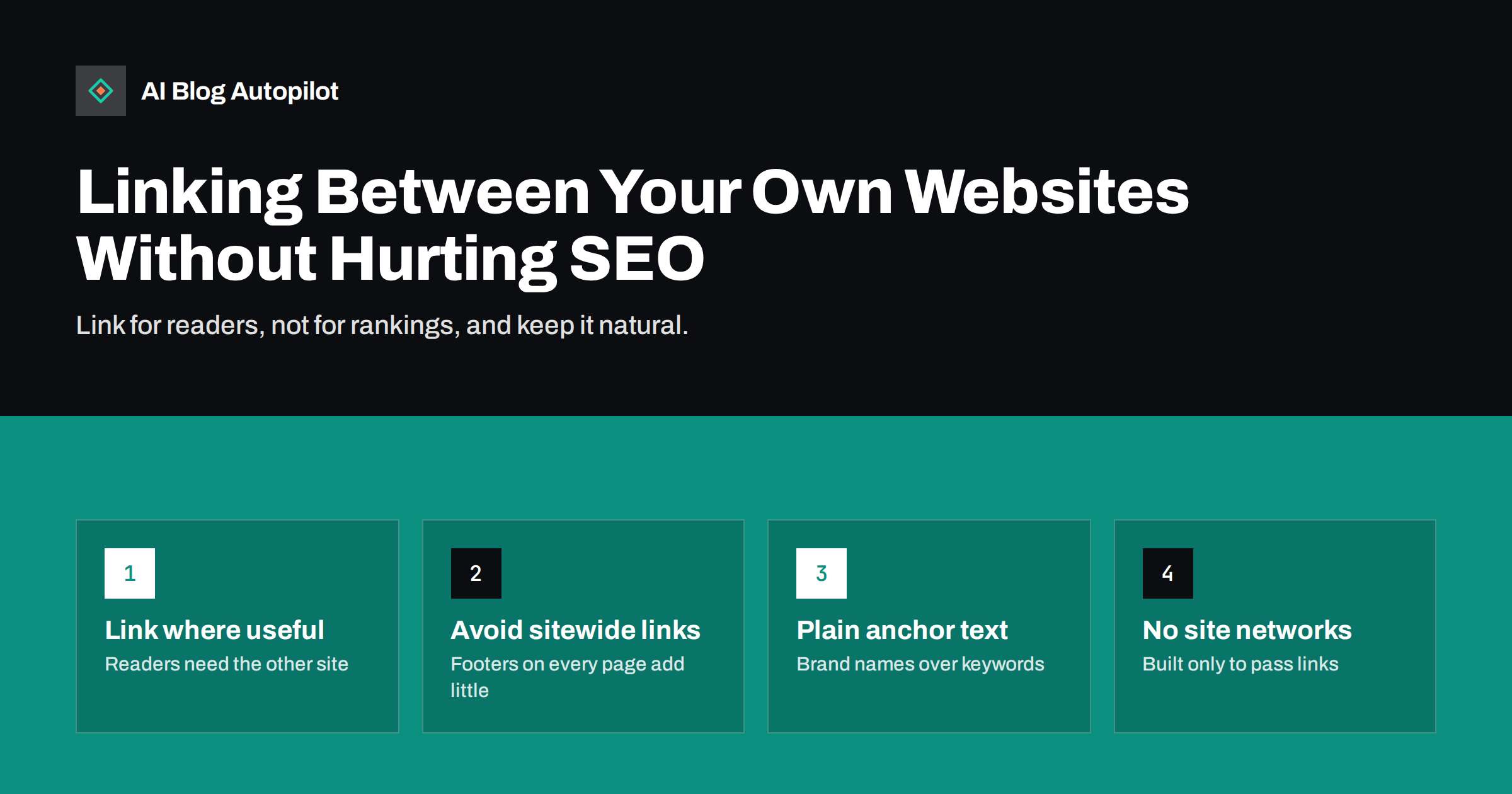 Linking Between Your Own Websites Without Hurting SEO