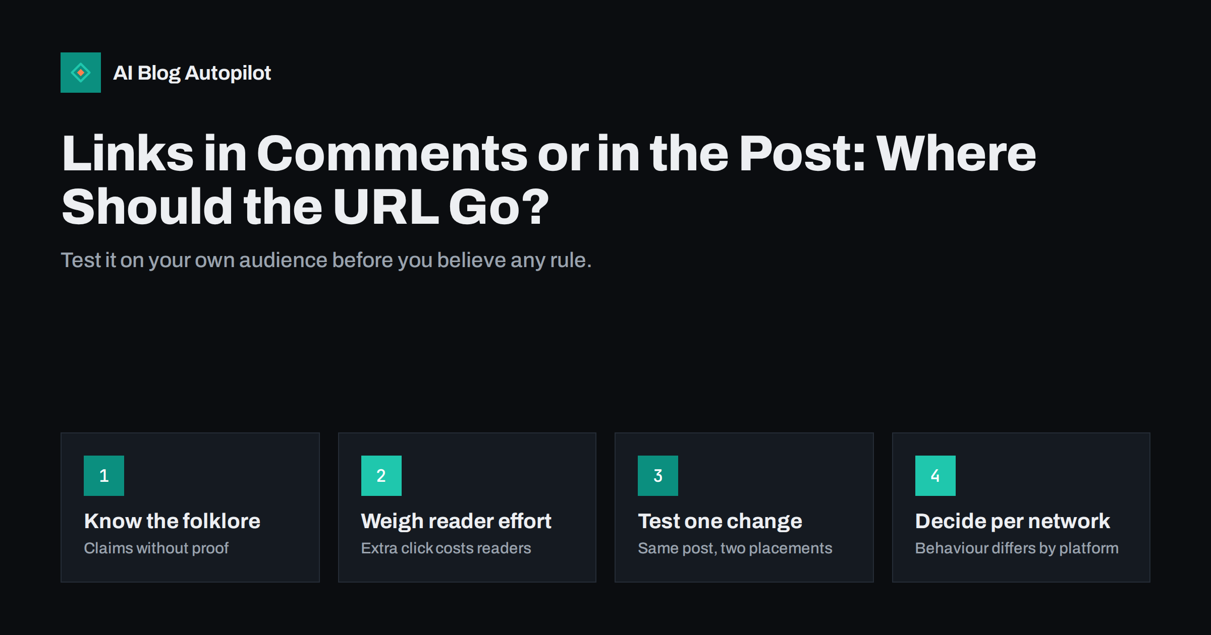 Links in Comments or in the Post: Where Should the URL Go?