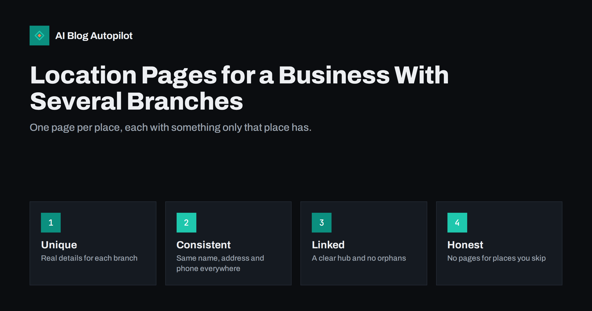 Location Pages for a Business With Several Branches