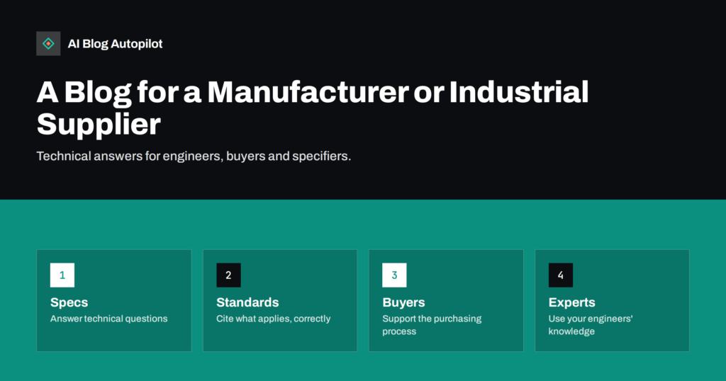 A Blog for a Manufacturer or Industrial Supplier