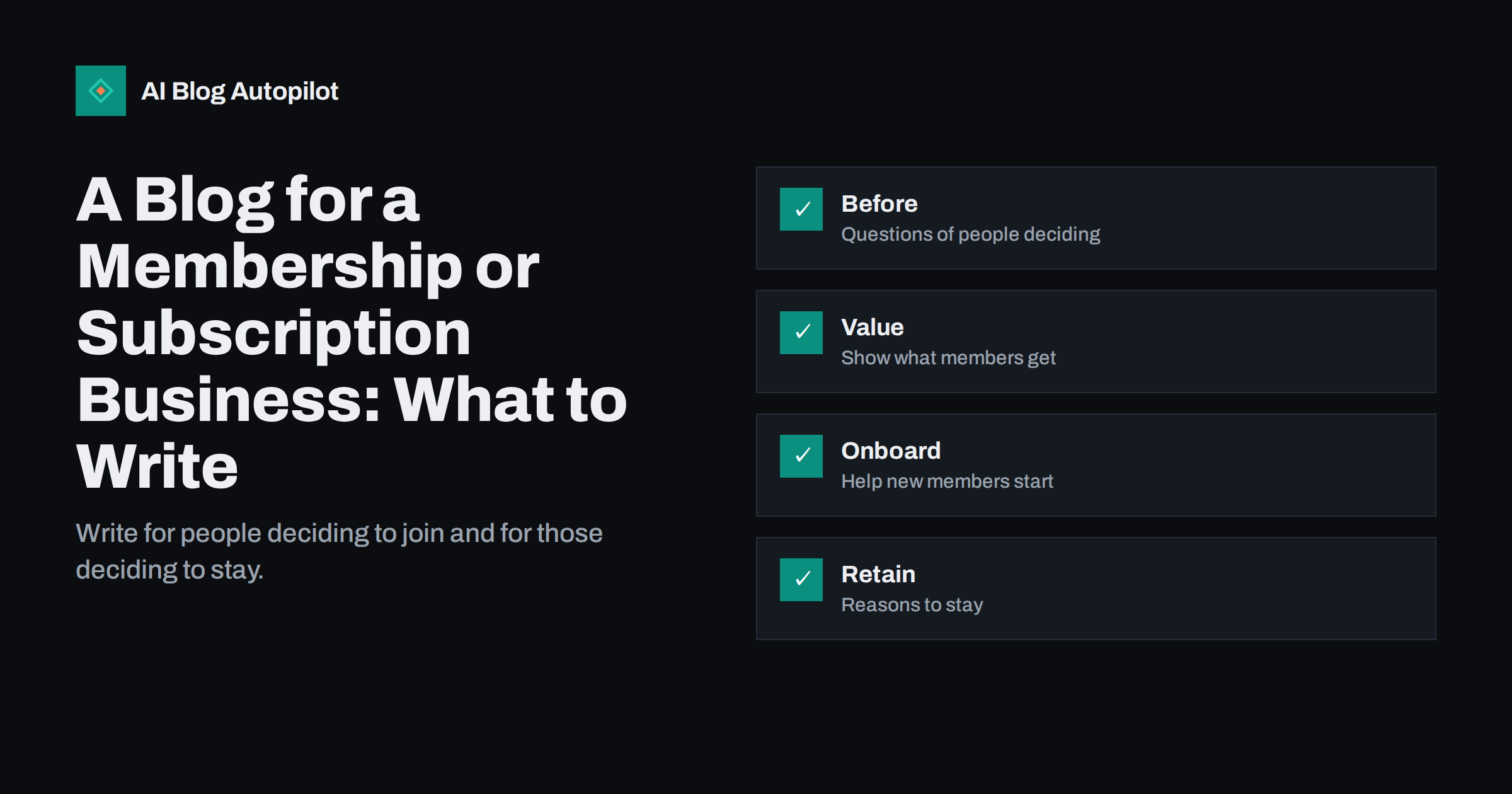 A Blog for a Membership or Subscription Business: What to Write