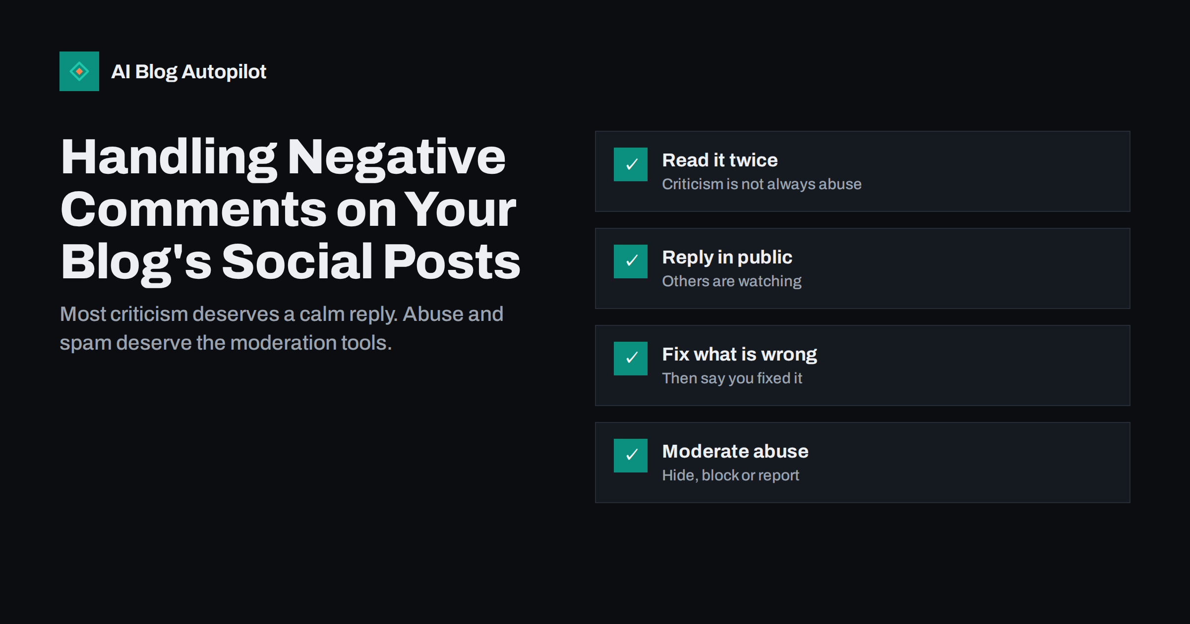 Handling Negative Comments on Your Blog’s Social Posts