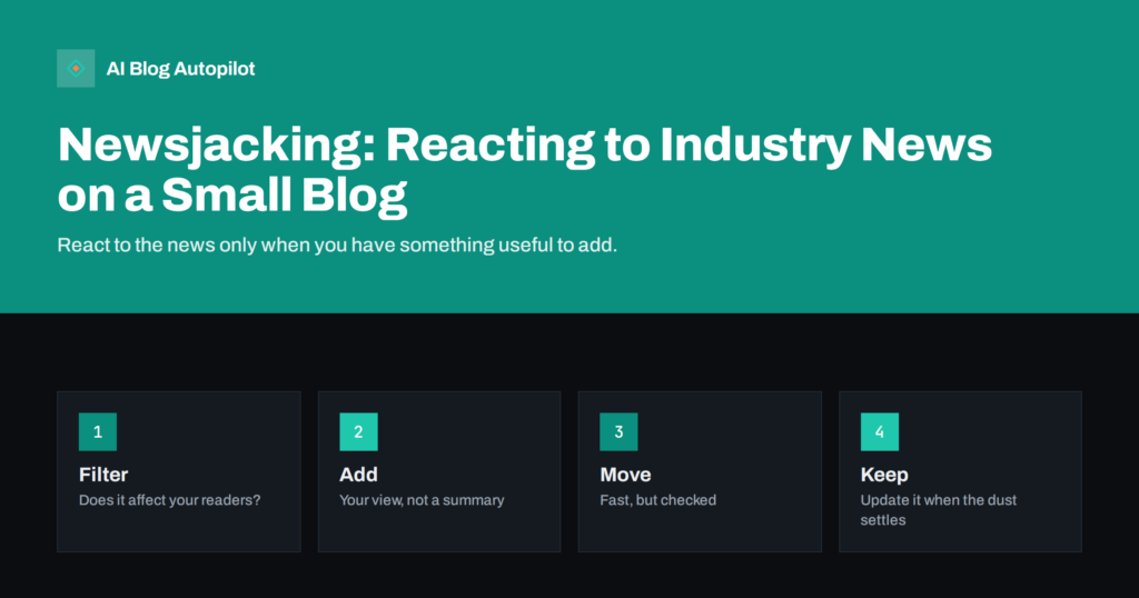 Newsjacking: Reacting to Industry News on a Small Blog