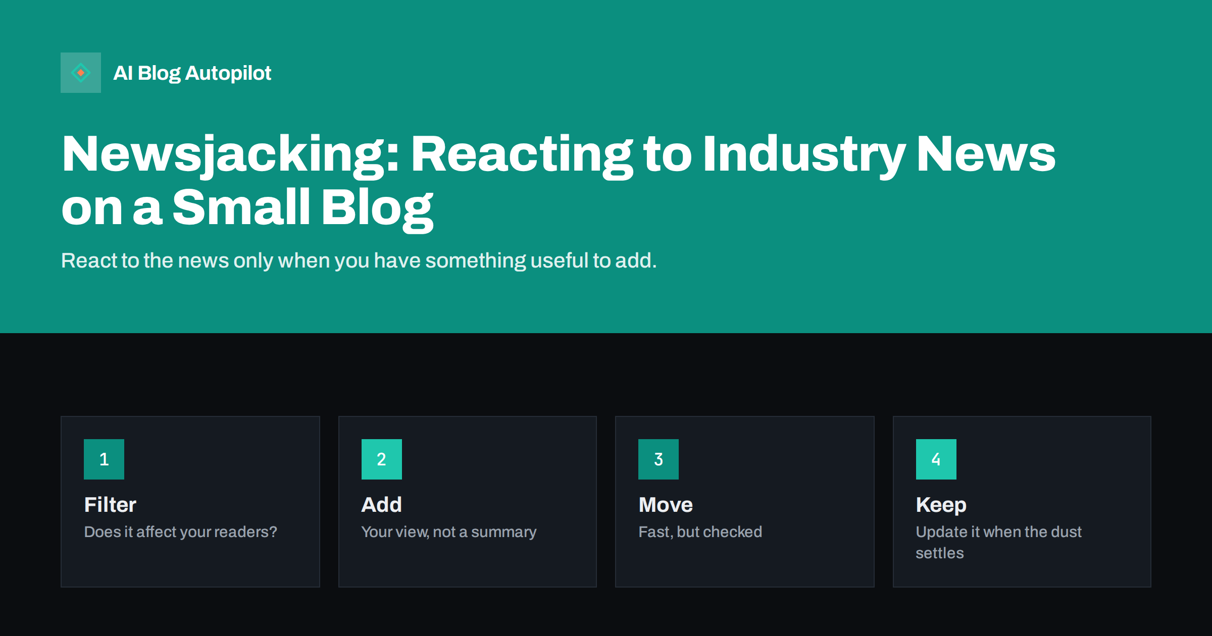 Newsjacking: Reacting to Industry News on a Small Blog