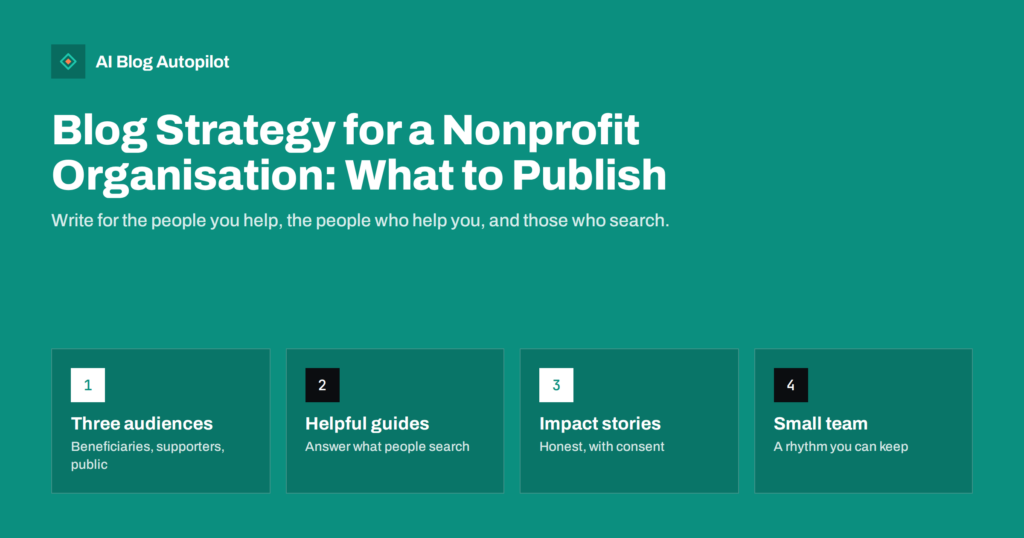 Blog Strategy for a Nonprofit Organisation: What to Publish