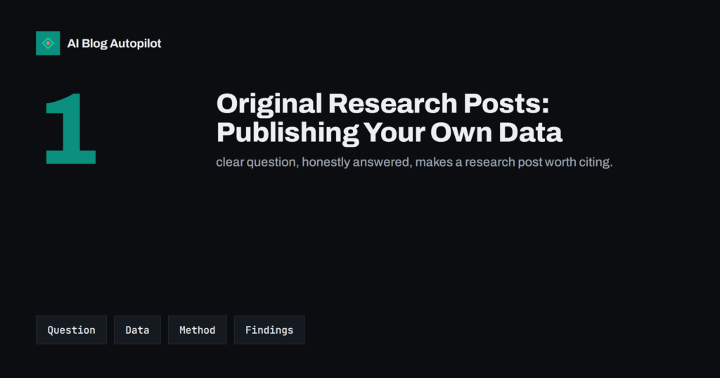 Original Research Posts: Publishing Your Own Data