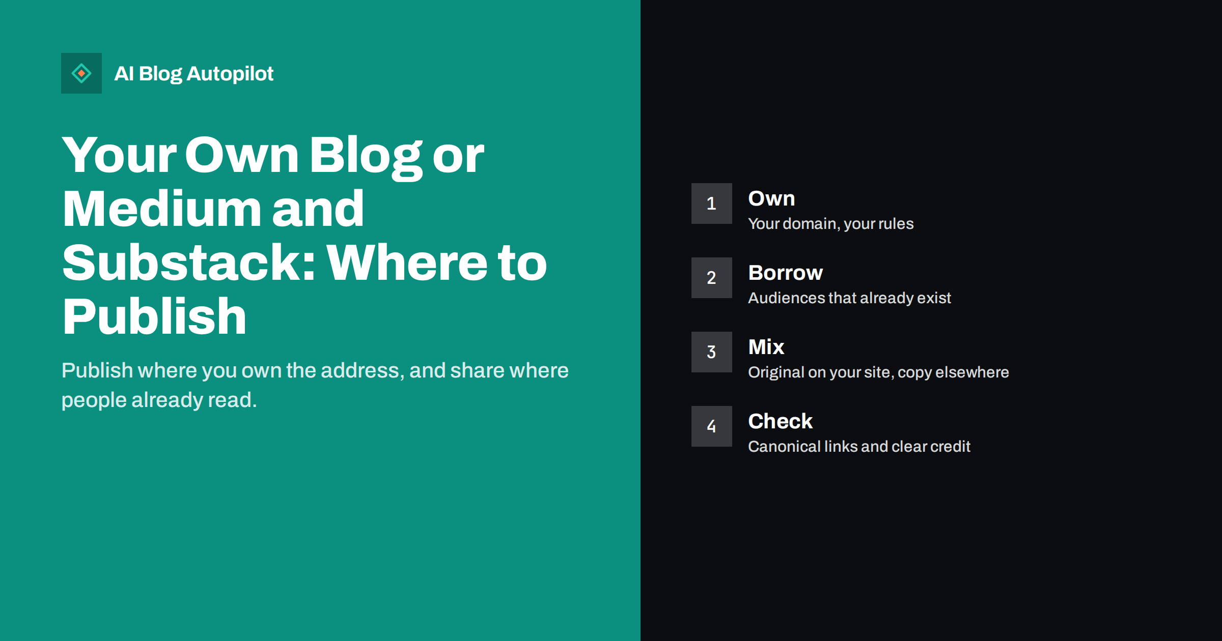Your Own Blog or Medium and Substack: Where to Publish