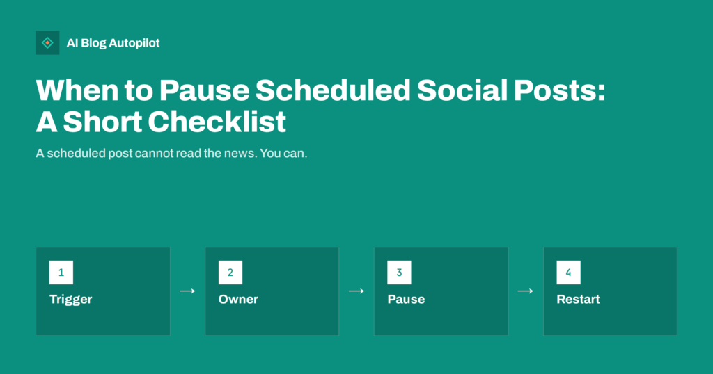 When to Pause Scheduled Social Posts: A Short Checklist