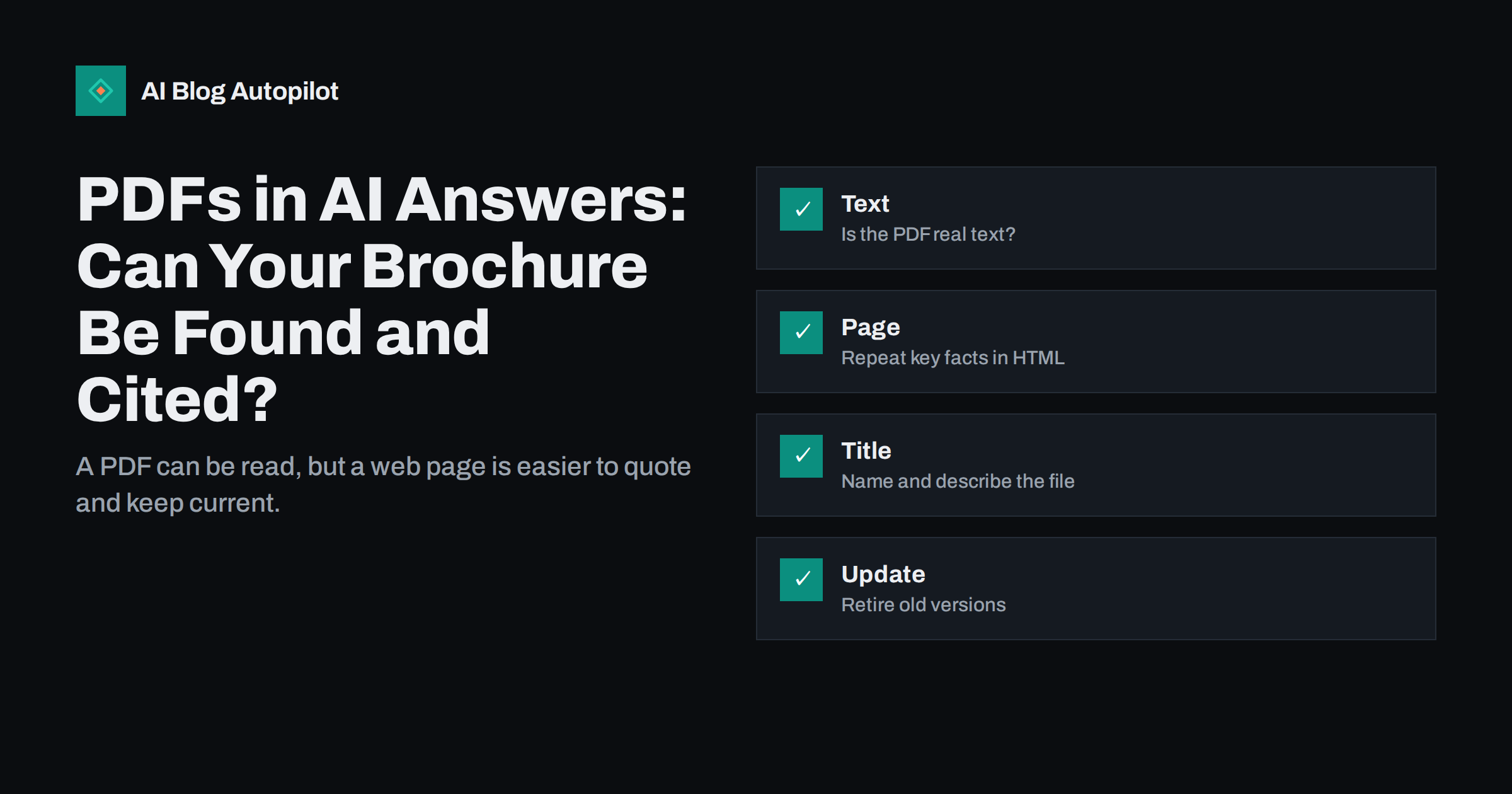 PDFs in AI Answers: Can Your Brochure Be Found and Cited?