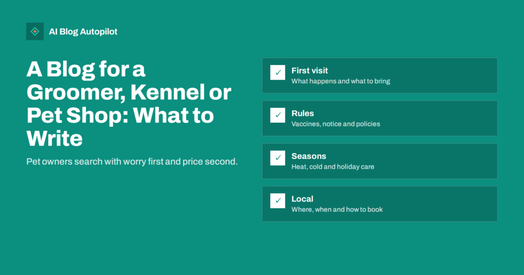 A Blog for a Groomer, Kennel or Pet Shop: What to Write