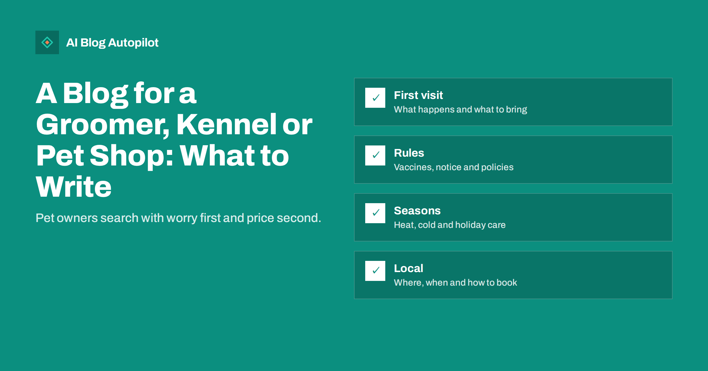 A Blog for a Groomer, Kennel or Pet Shop: What to Write