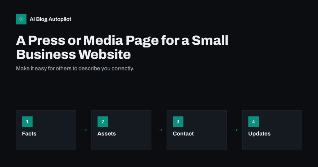 A Press or Media Page for a Small Business Website