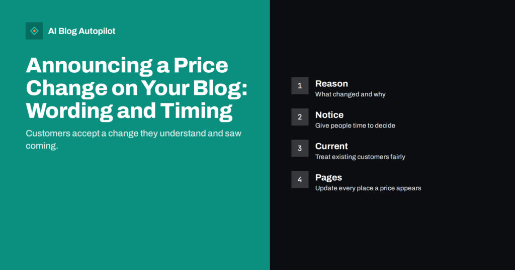 Announcing a Price Change on Your Blog: Wording and Timing