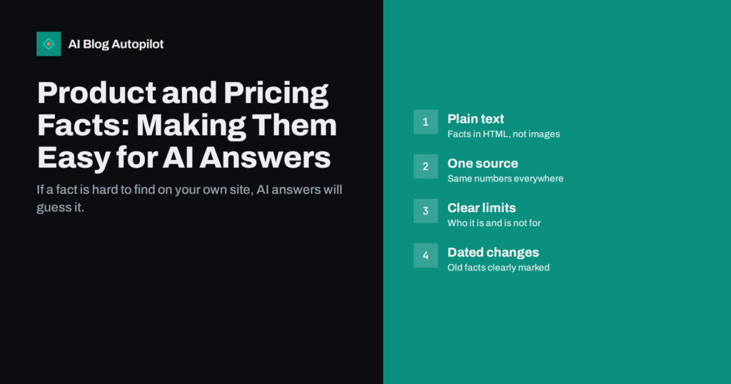 Product and Pricing Facts: Making Them Easy for AI Answers