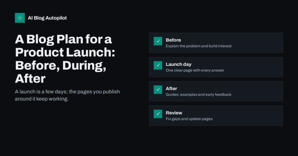 A Blog Plan for a Product Launch: Before, During, After