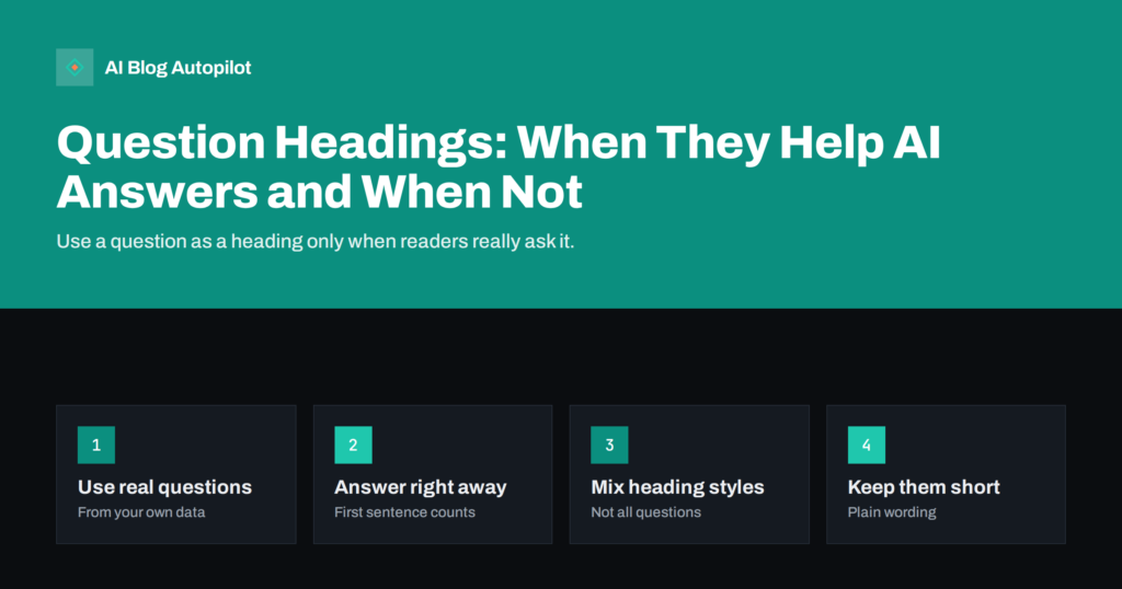 Question Headings: When They Help AI Answers and When Not