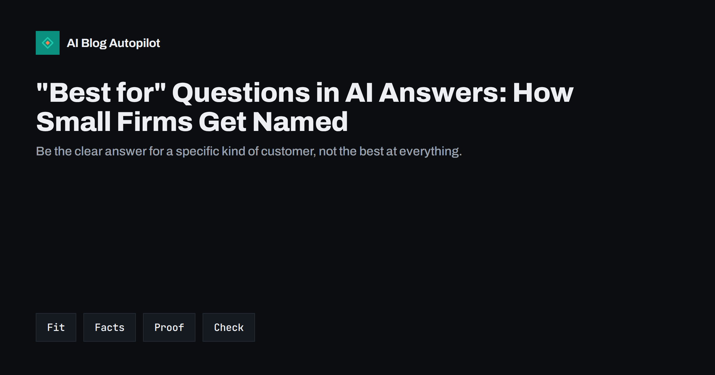 “Best for” Questions in AI Answers: How Small Firms Get Named