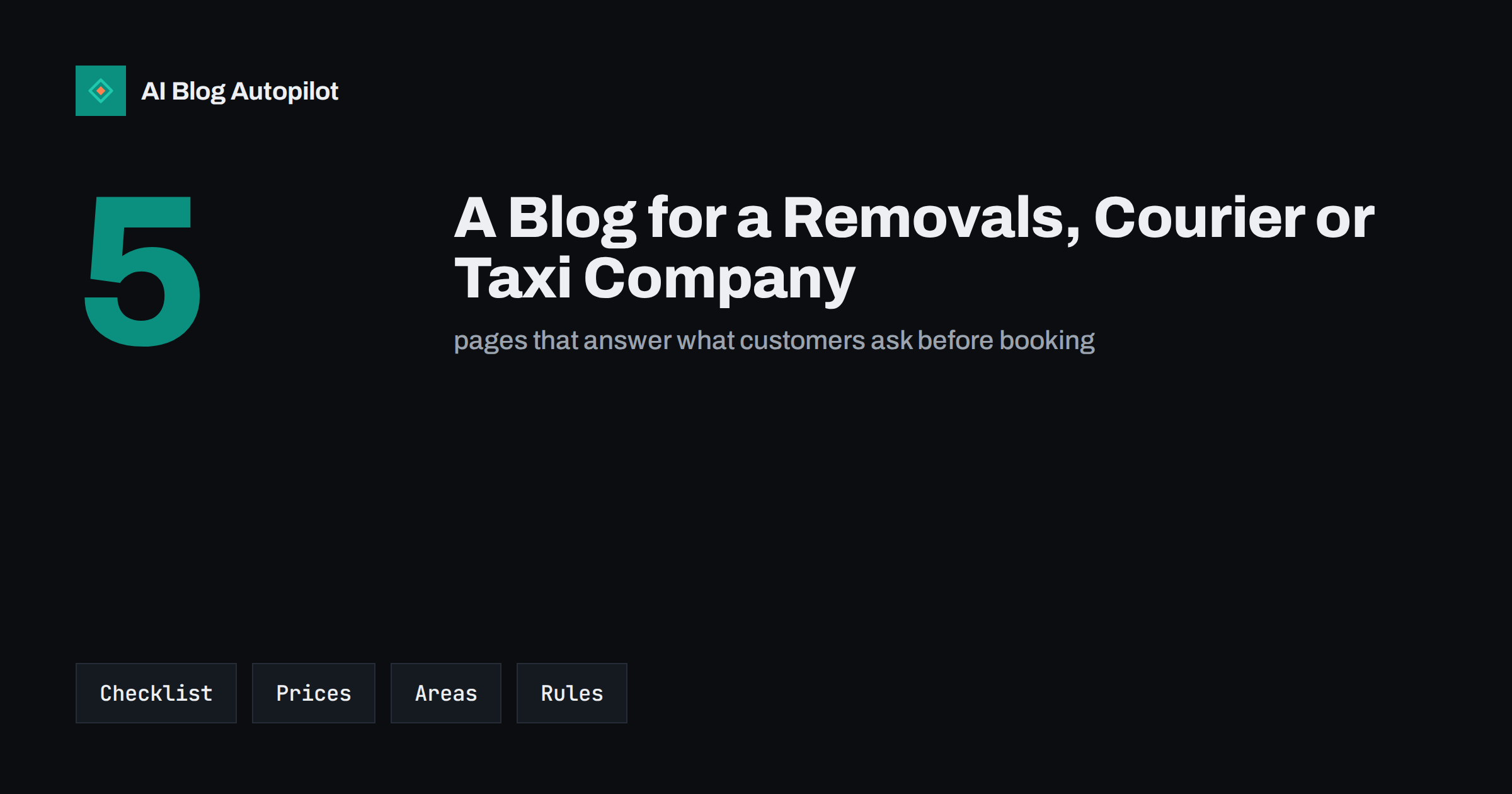 A Blog for a Removals, Courier or Taxi Company