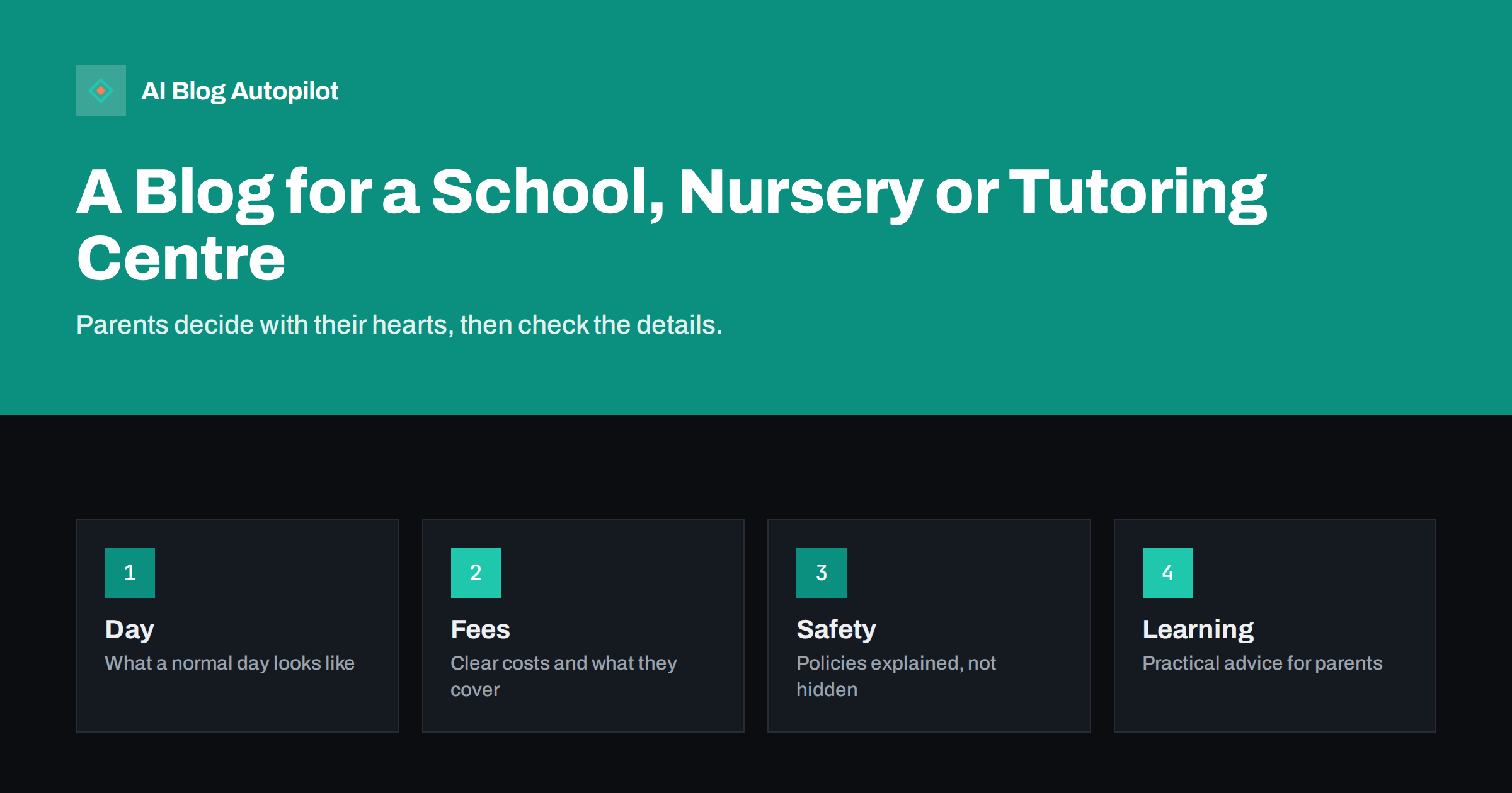 A Blog for a School, Nursery or Tutoring Centre