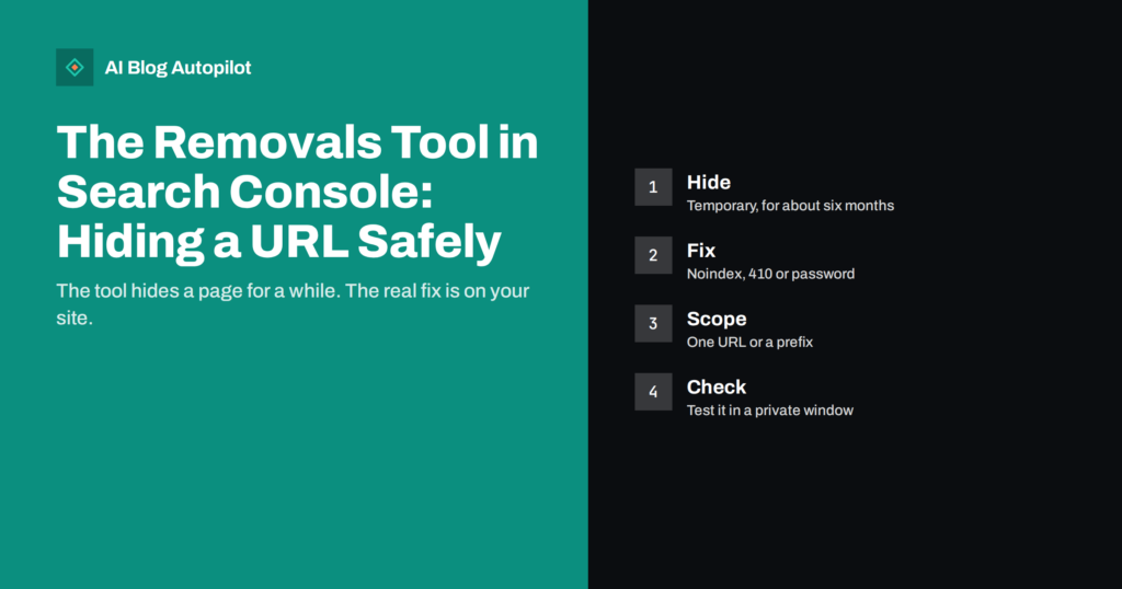 The Removals Tool in Search Console: Hiding a URL Safely