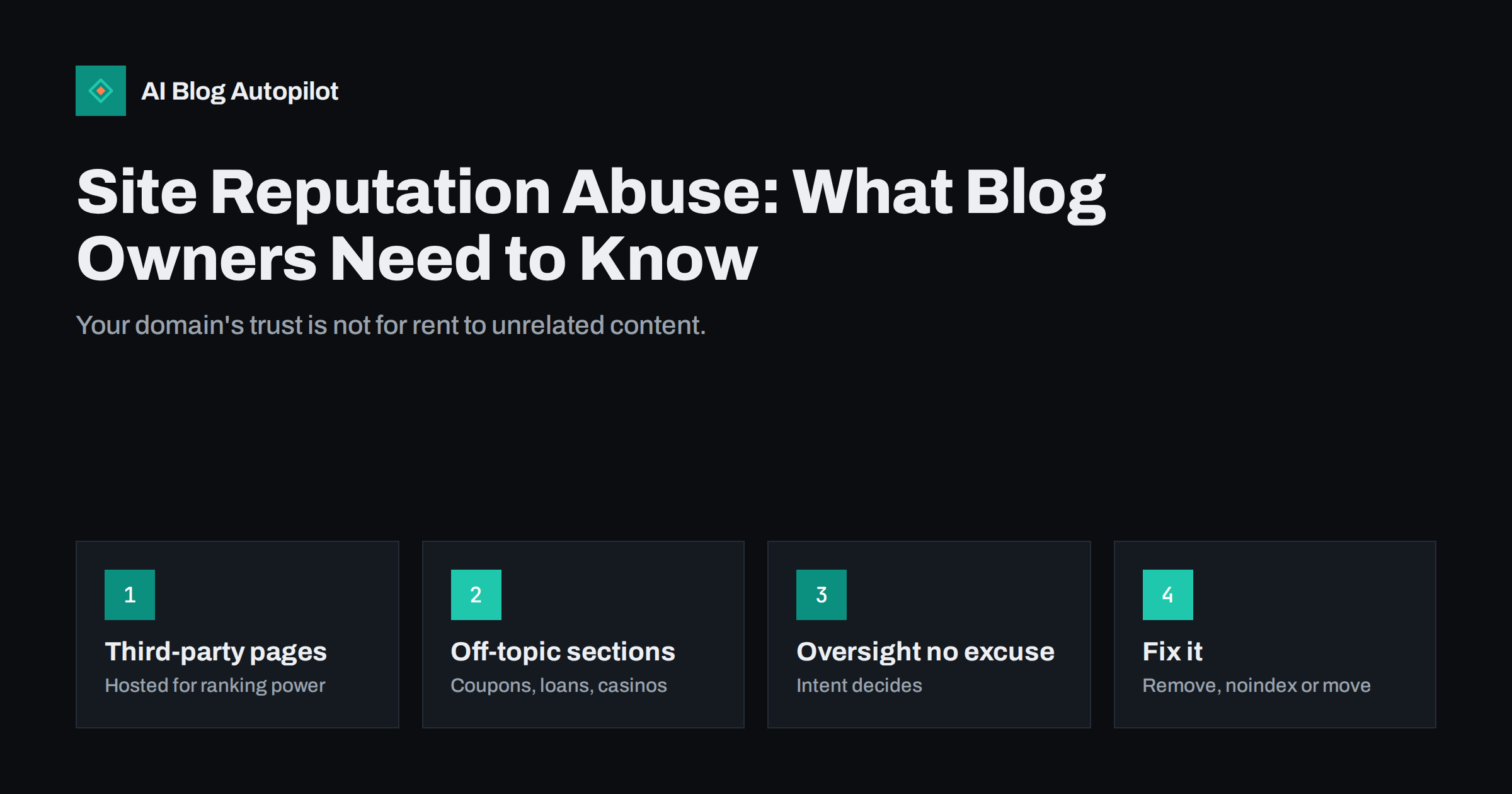 Site Reputation Abuse: What Blog Owners Need to Know