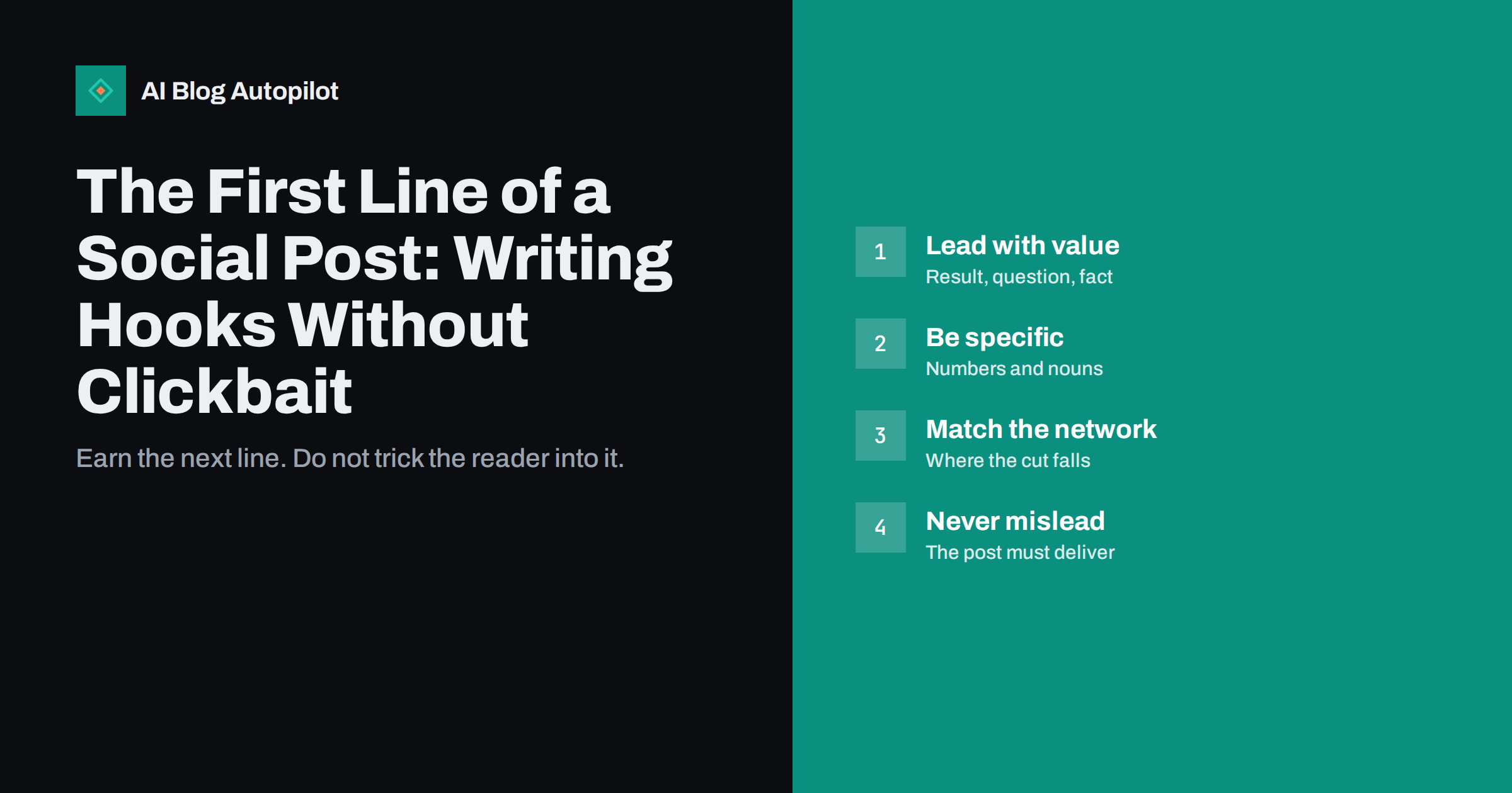 The First Line of a Social Post: Writing Hooks Without Clickbait