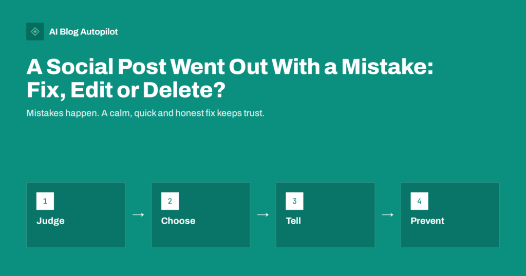 A Social Post Went Out With a Mistake: Fix, Edit or Delete?