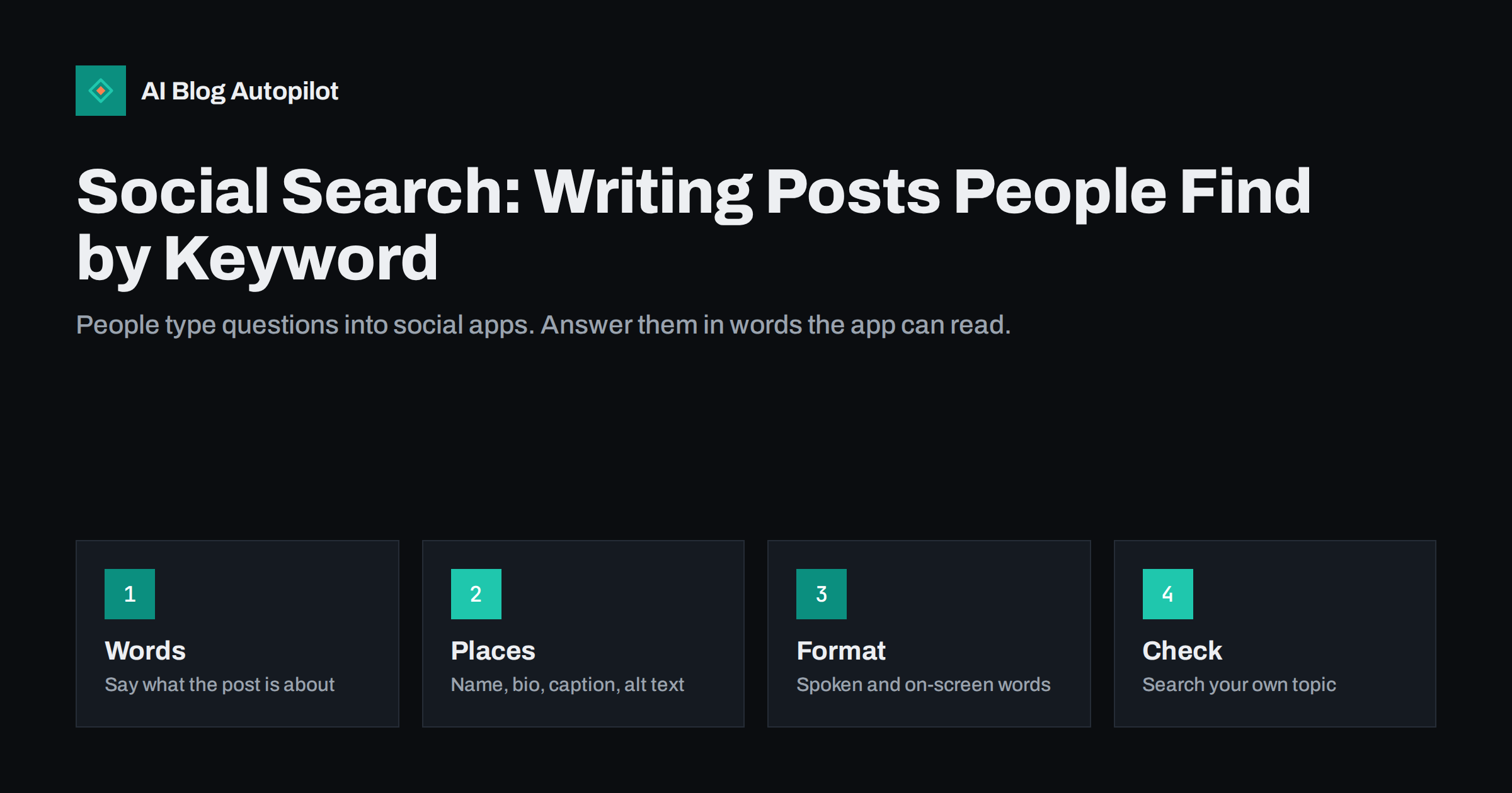 Social Search: Writing Posts People Find by Keyword
