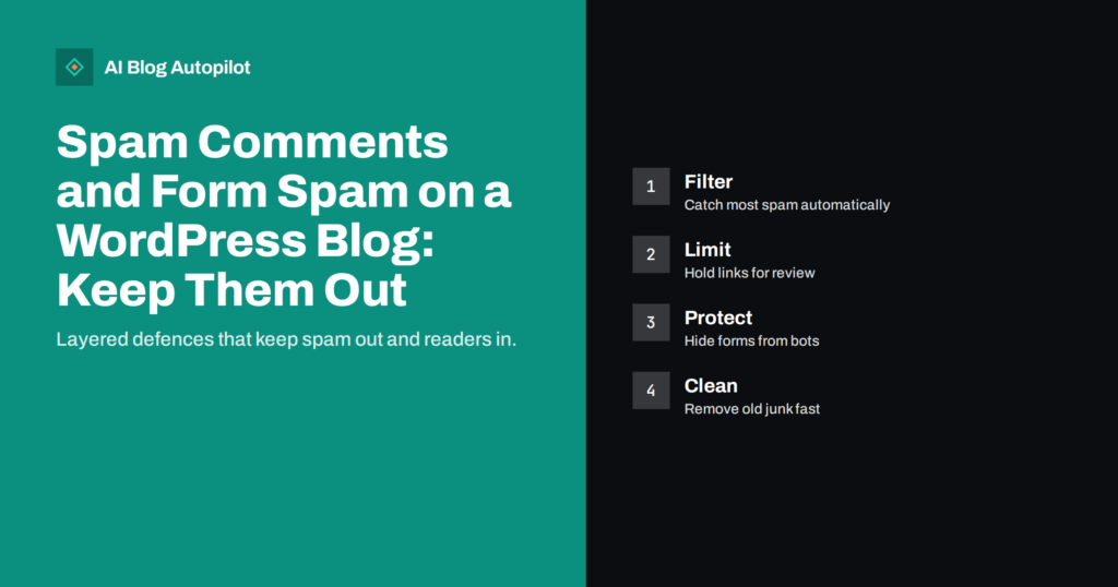 Spam Comments and Form Spam on a WordPress Blog: Keep Them Out