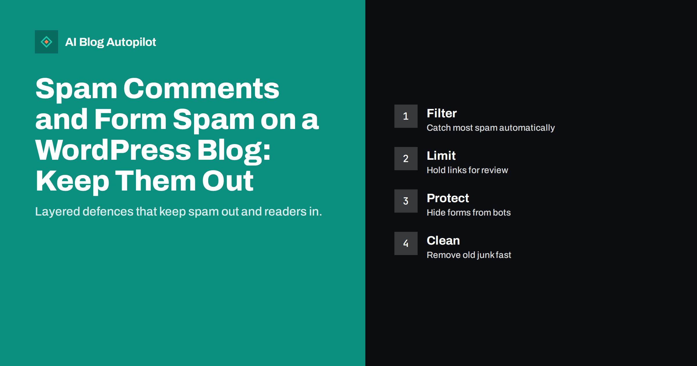 Spam Comments and Form Spam on a WordPress Blog: Keep Them Out