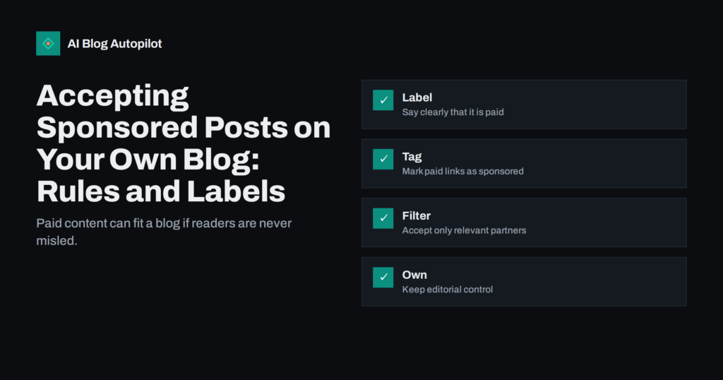 Accepting Sponsored Posts on Your Own Blog: Rules and Labels