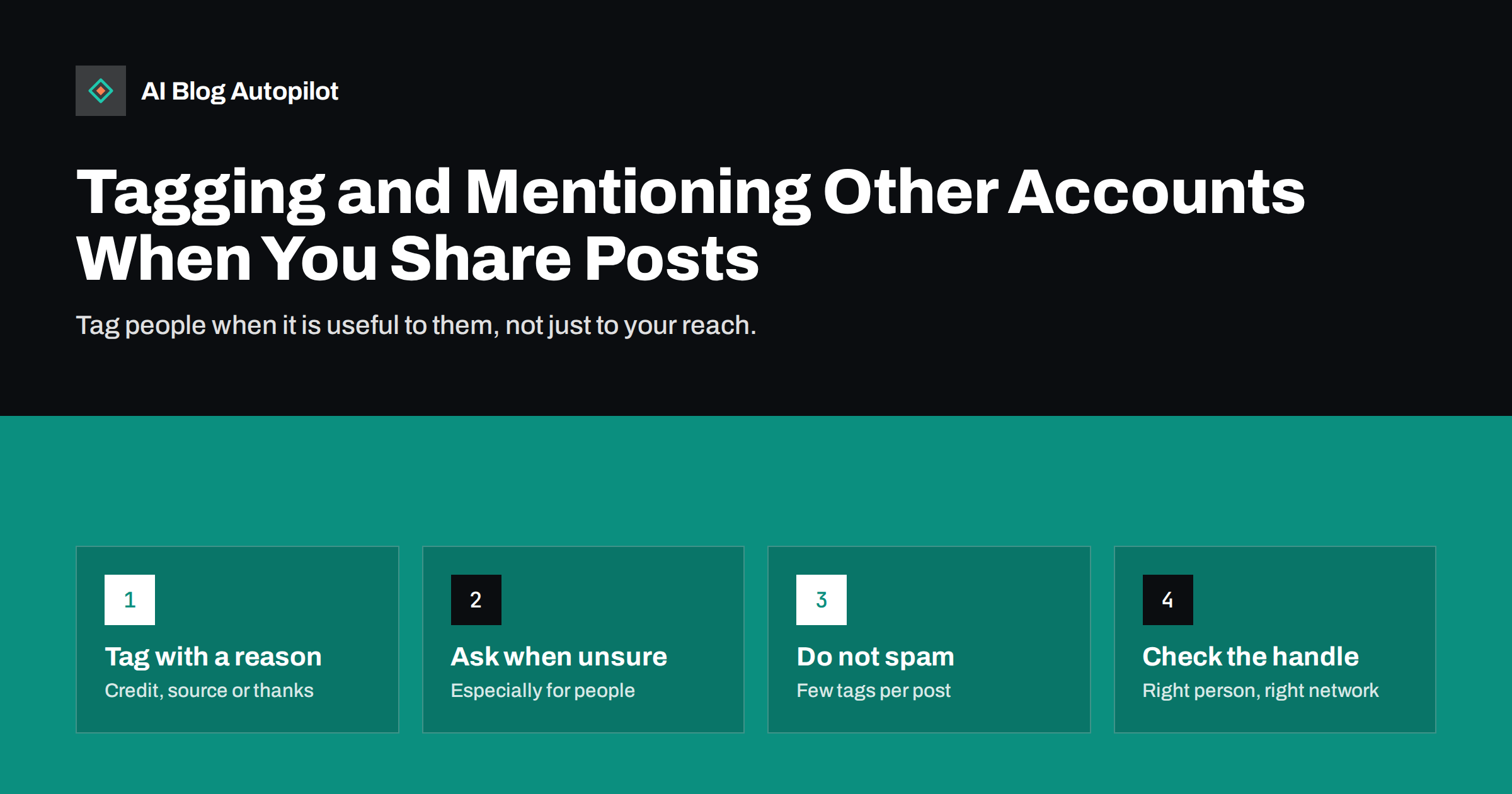 Tagging and Mentioning Other Accounts When You Share Posts