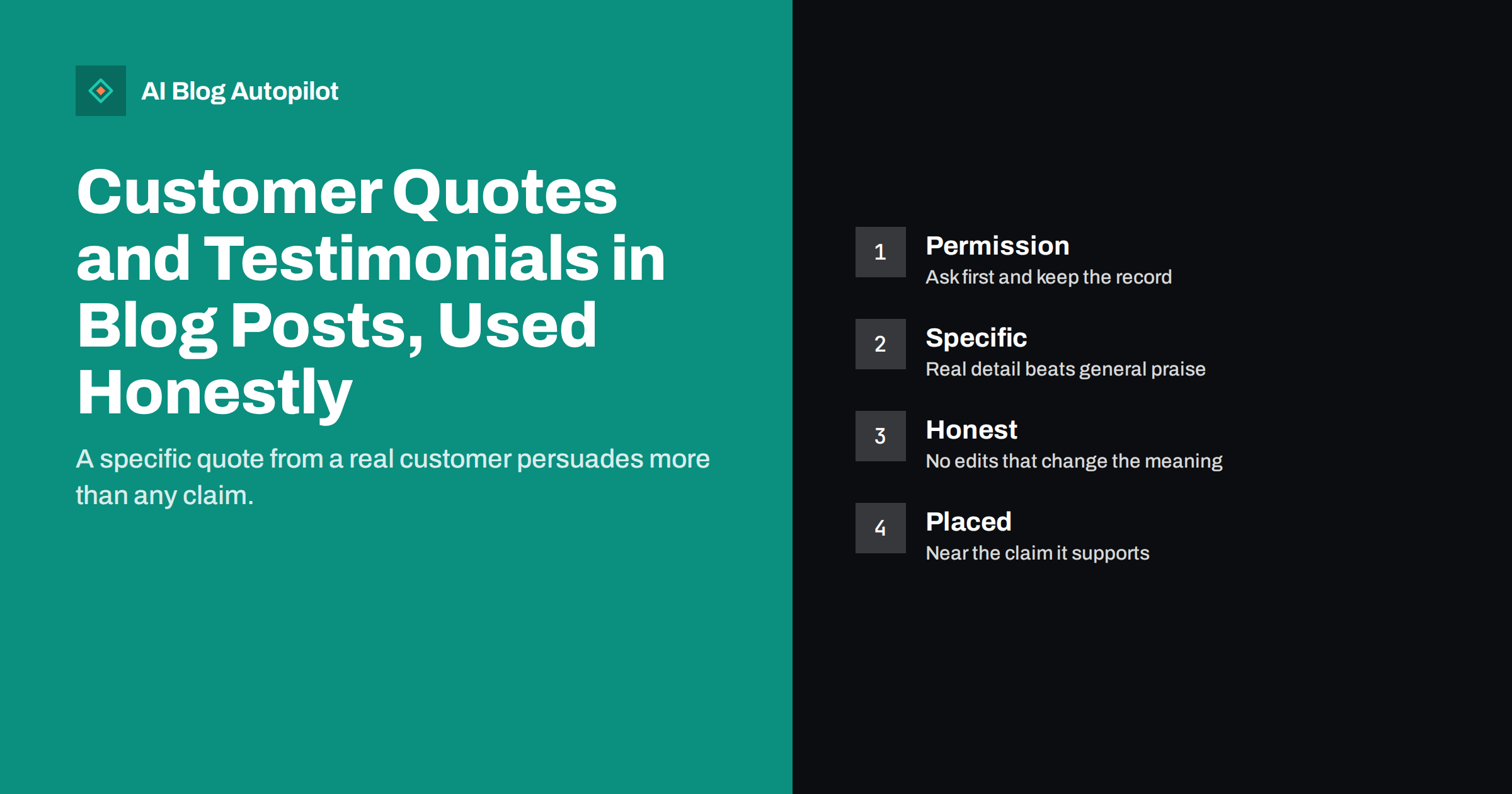 Customer Quotes and Testimonials in Blog Posts, Used Honestly