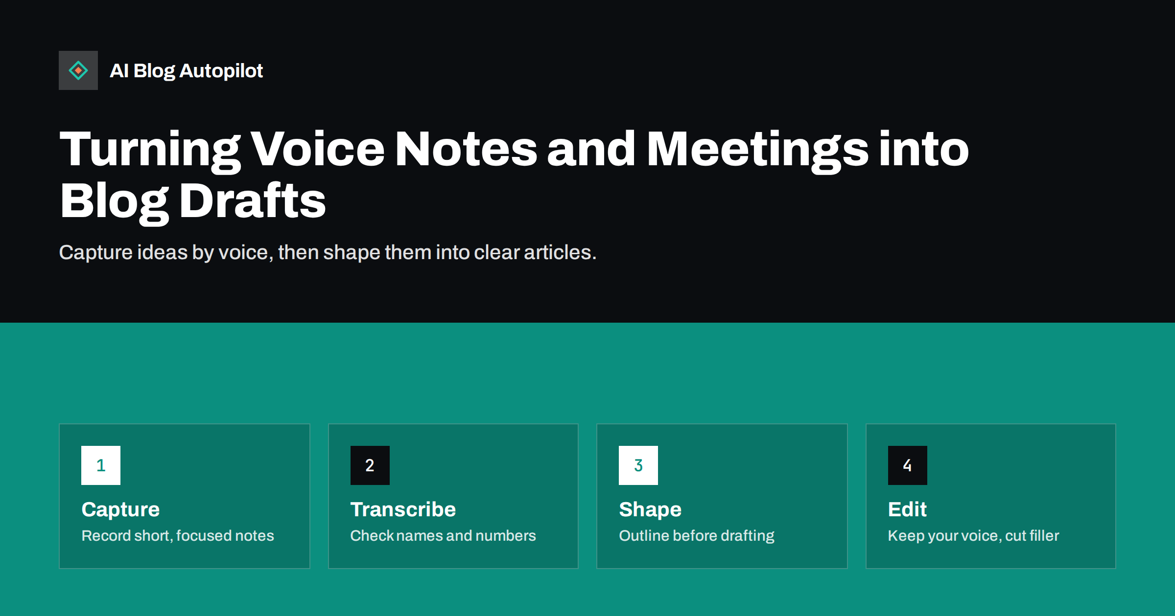 Turning Voice Notes and Meetings into Blog Drafts