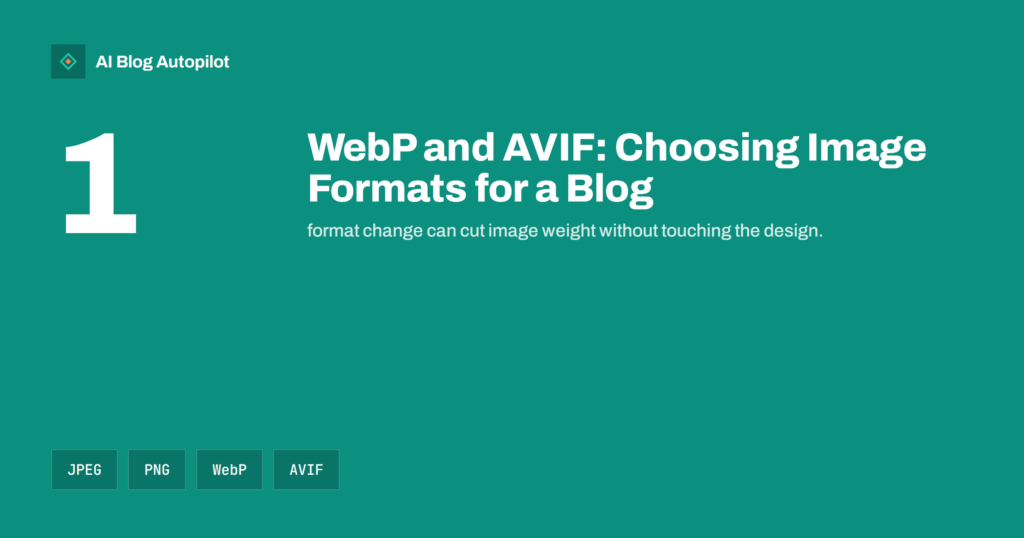 WebP and AVIF: Choosing Image Formats for a Blog
