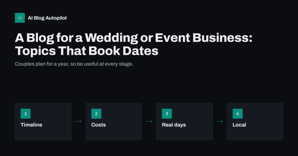 A Blog for a Wedding or Event Business: Topics That Book Dates