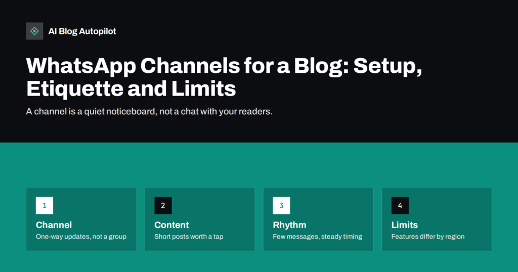 WhatsApp Channels for a Blog: Setup, Etiquette and Limits