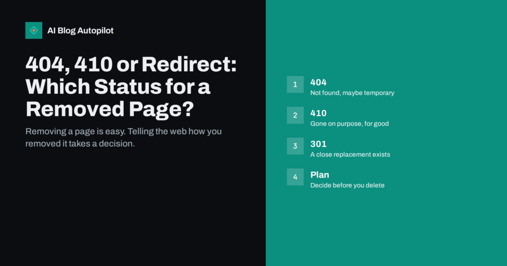 404, 410 or Redirect: Which Status for a Removed Page?