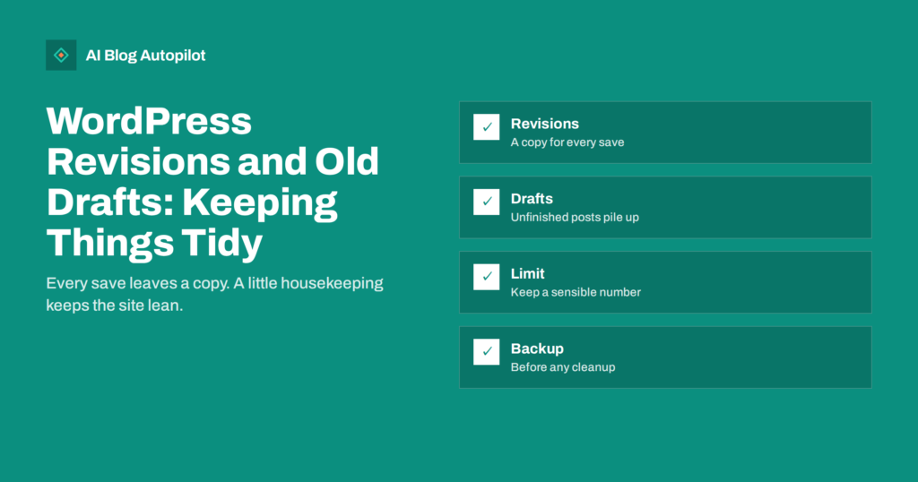 WordPress Revisions and Old Drafts: Keeping Things Tidy